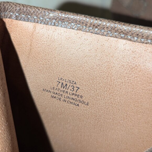 Lucky Brand Distressed Leather Chunky Heels: Peep Toe, Sling Back Bootie Size 7 - Picture 5 of 12